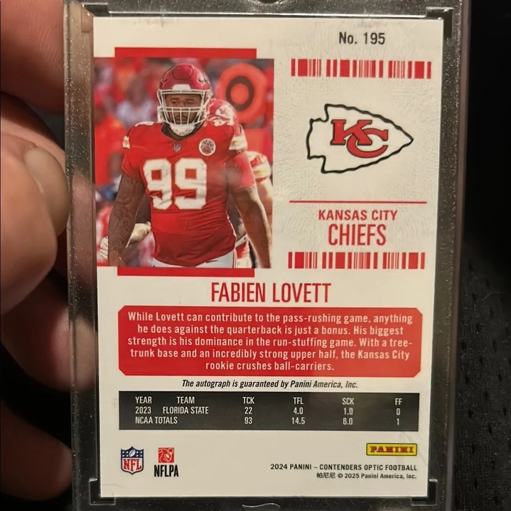 Contenders Optic Fabien Lovett Rookie Auto